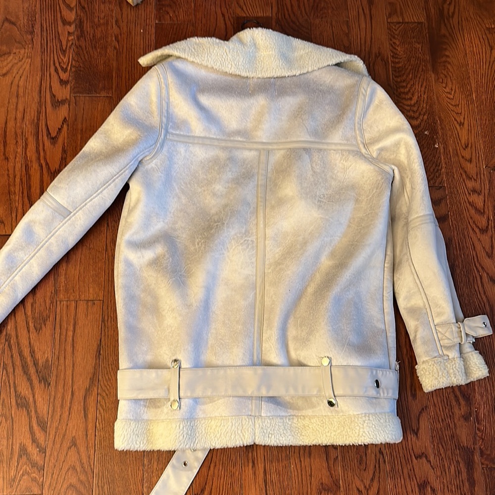 Urban Outfitters Oversized Faux leather Aviator Jacket Coat women size Small - Picture 9 of 10